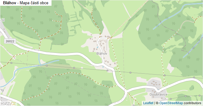 Bláhov - mapa části obce