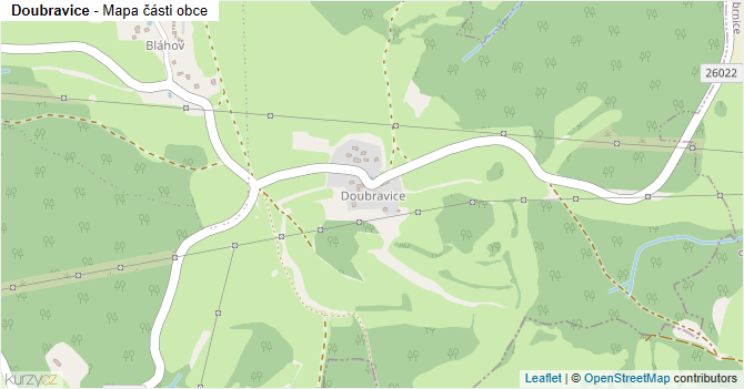 Doubravice - mapa části obce