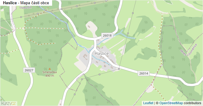 Haslice - mapa části obce