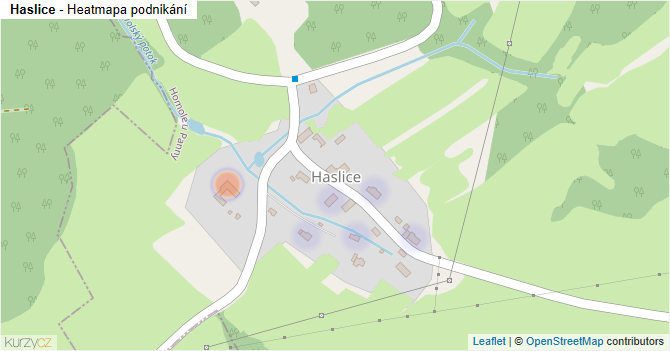 Haslice - mapa podnikání