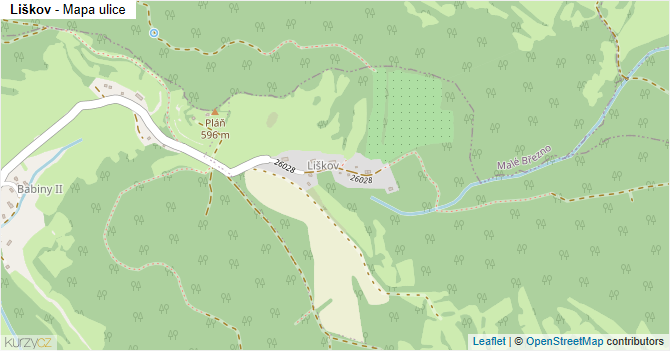 Liškov - mapa ulice