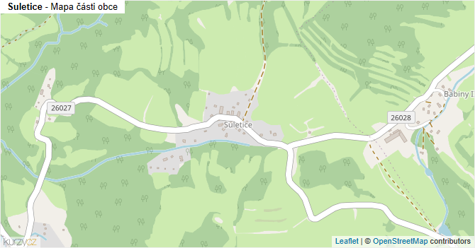 Suletice - mapa části obce