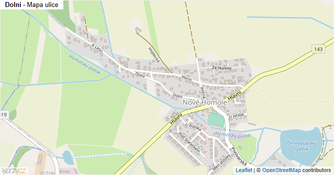 Dolní - mapa ulice