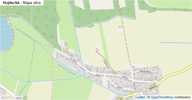 Hojdecká - mapa ulice