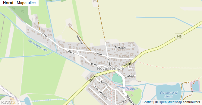 Horní - mapa ulice