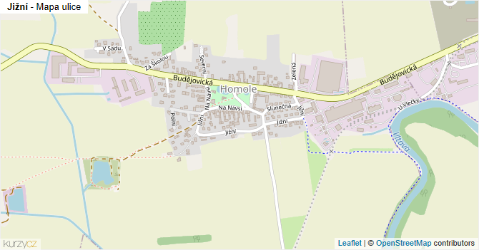 Jižní - mapa ulice