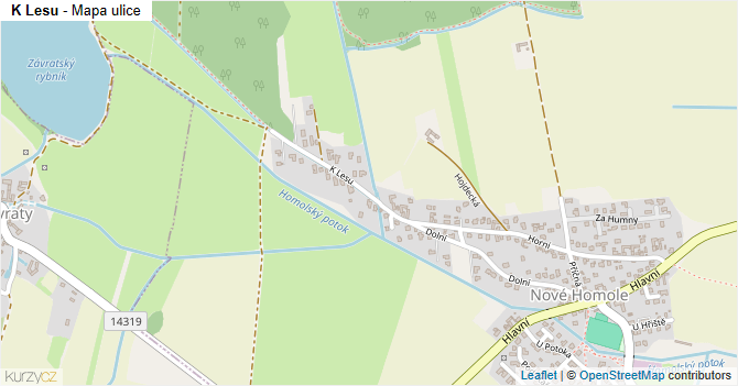 K Lesu - mapa ulice