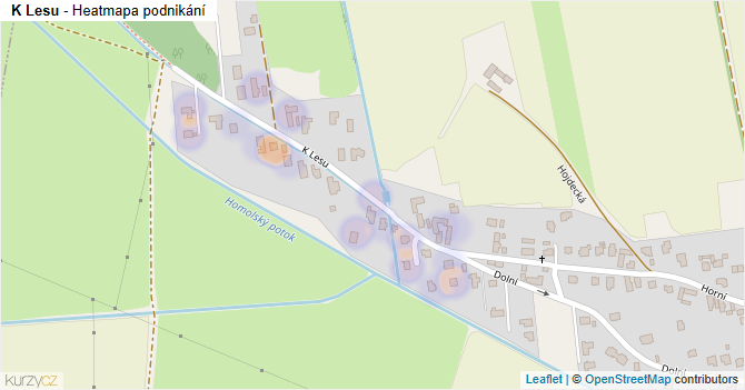 K Lesu - mapa podnikání