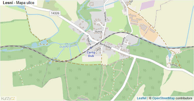 Lesní - mapa ulice