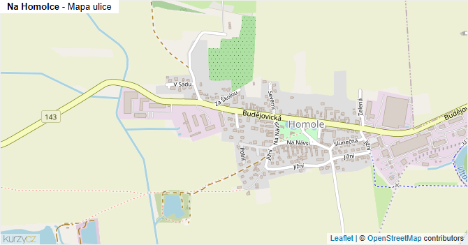 Na Homolce - mapa ulice