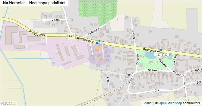 Na Homolce - mapa podnikání