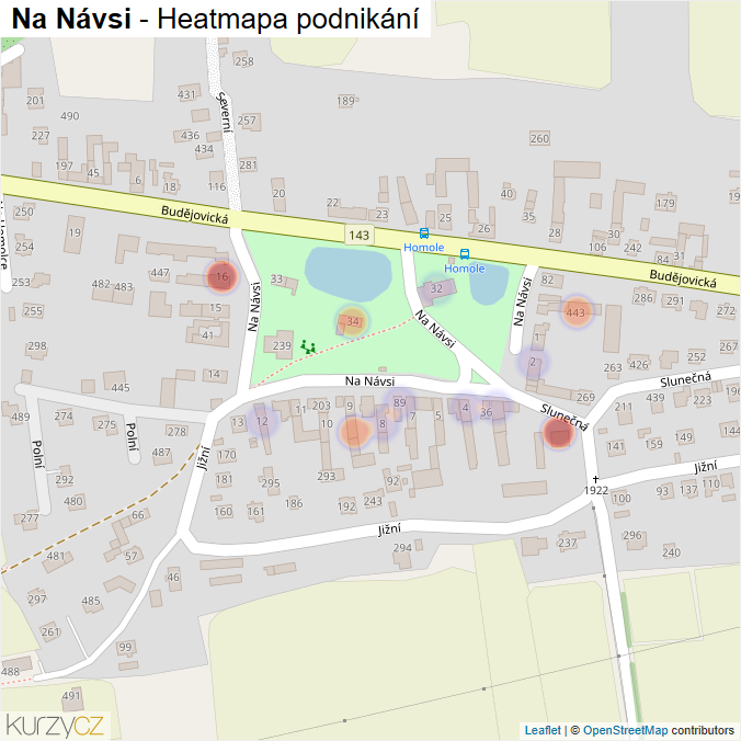 Mapa Na Návsi - Firmy v ulici.