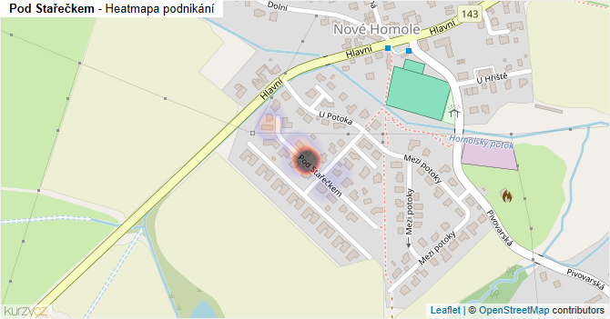 Pod Stařečkem - mapa podnikání
