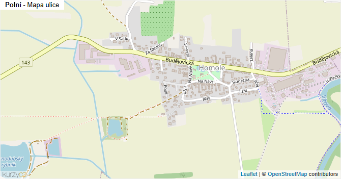 Polní - mapa ulice