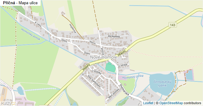 Příčná - mapa ulice