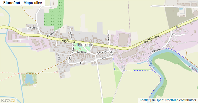 Slunečná - mapa ulice