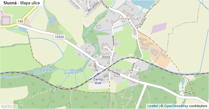 Slunná - mapa ulice