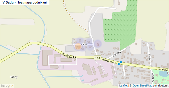 V Sadu - mapa podnikání