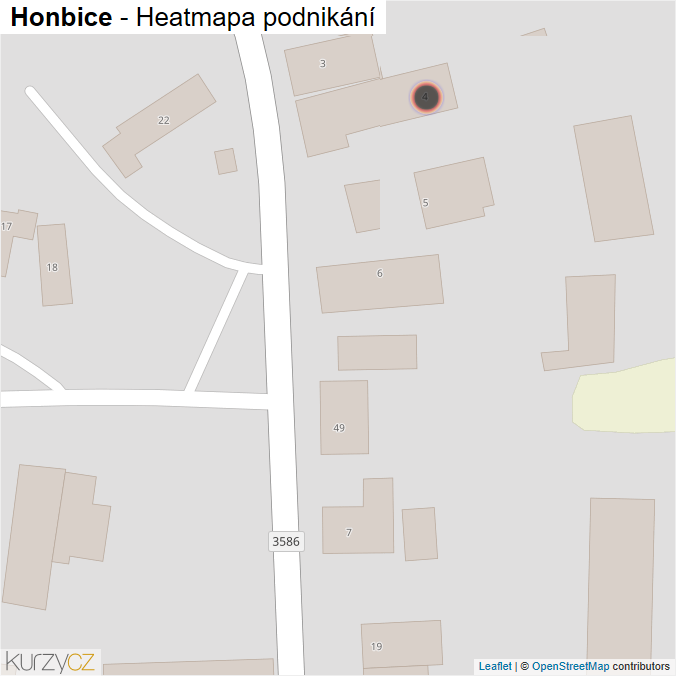 Mapa Honbice - Firmy v obci.