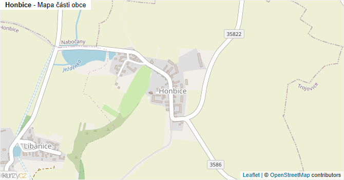Honbice - mapa části obce
