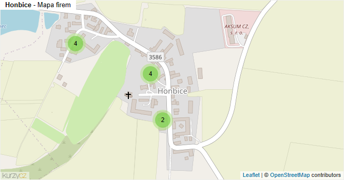 Honbice - mapa firem