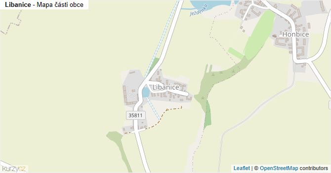 Libanice - mapa části obce