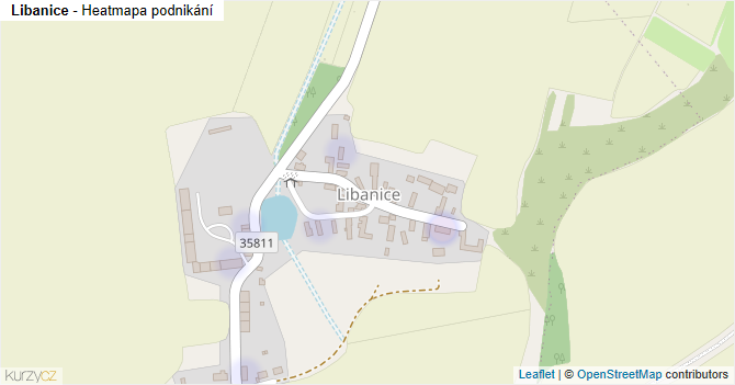 Libanice - mapa podnikání