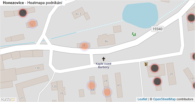 Honezovice - mapa podnikání