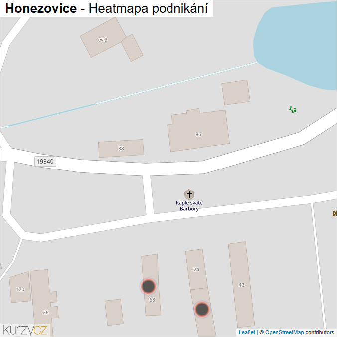 Mapa Honezovice - Firmy v obci.