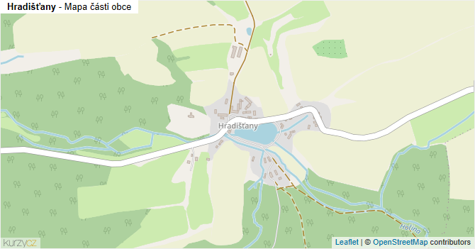 Hradišťany - mapa části obce
