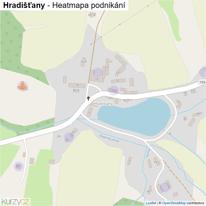 Mapa Hradišťany - Firmy v části obce.