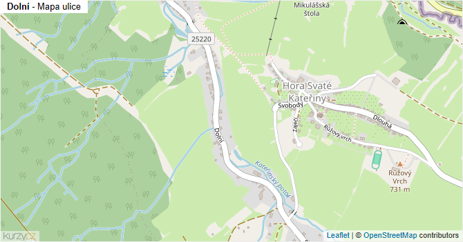 Dolní - mapa ulice