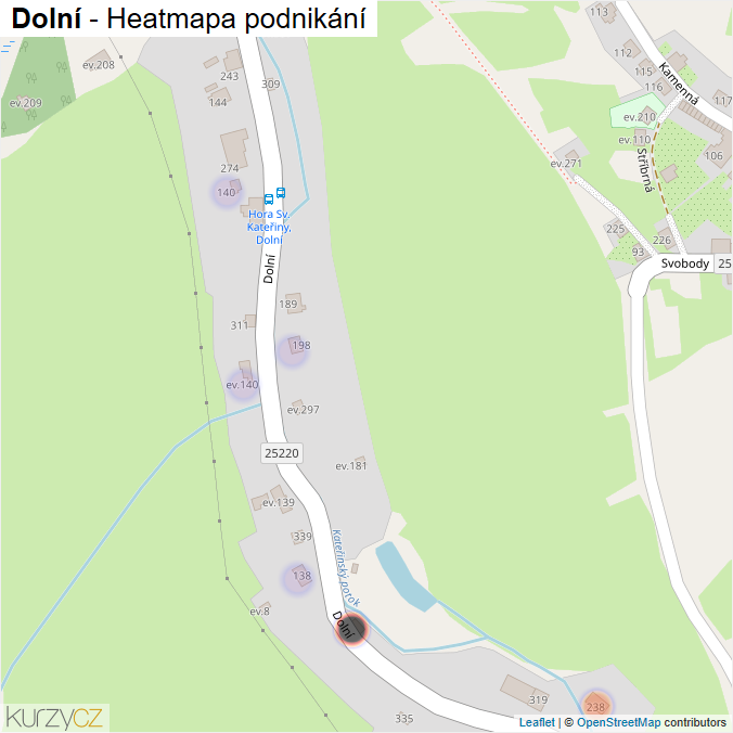 Mapa Dolní - Firmy v ulici.