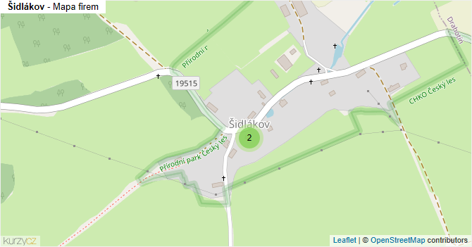 Šidlákov - mapa firem