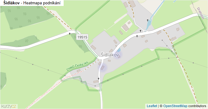 Šidlákov - mapa podnikání