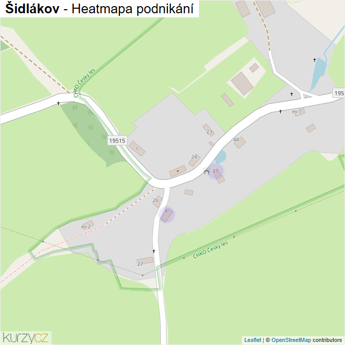 Mapa Šidlákov - Firmy v části obce.