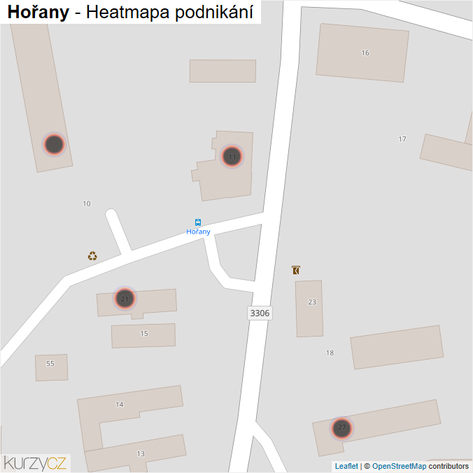 Mapa Hořany - Firmy v obci.