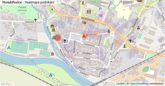 Horažďovice - mapa podnikání