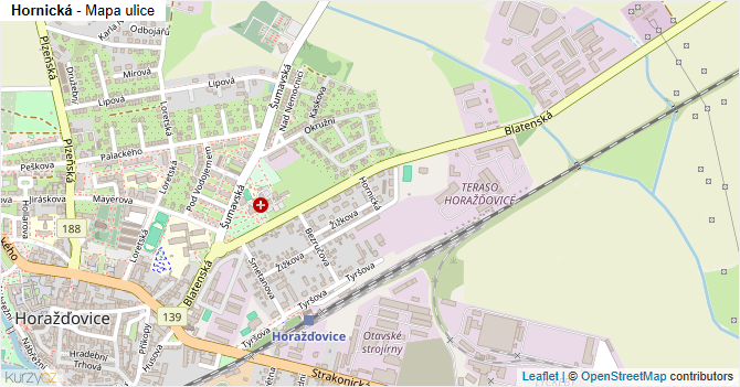 Hornická - mapa ulice