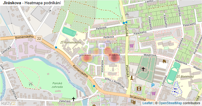 Jiráskova - mapa podnikání