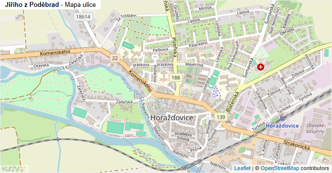 Jiřího z Poděbrad - mapa ulice