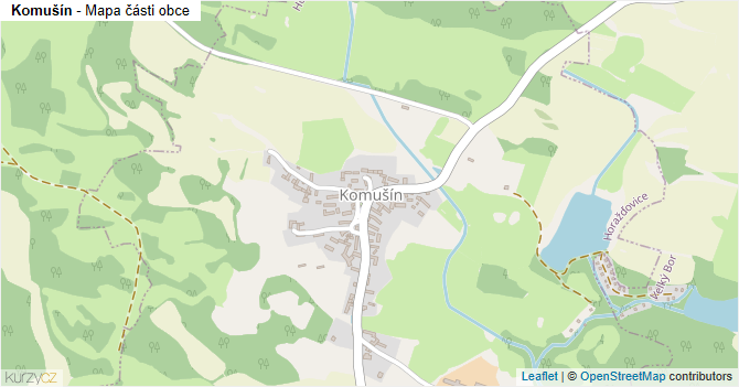 Komušín - mapa části obce