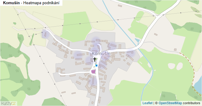 Komušín - mapa podnikání