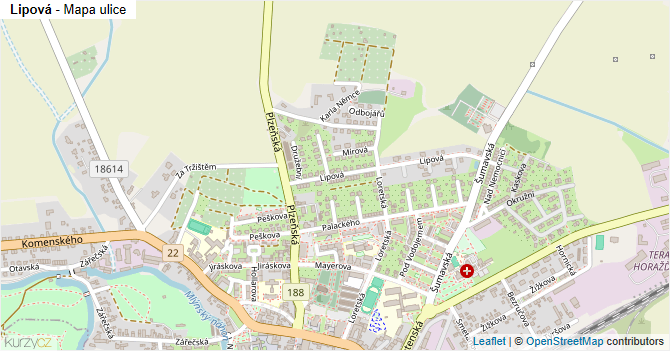 Lipová - mapa ulice
