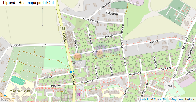 Lipová - mapa podnikání