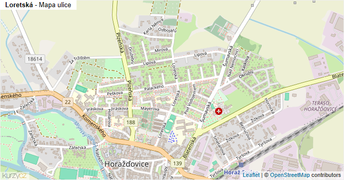 Loretská - mapa ulice