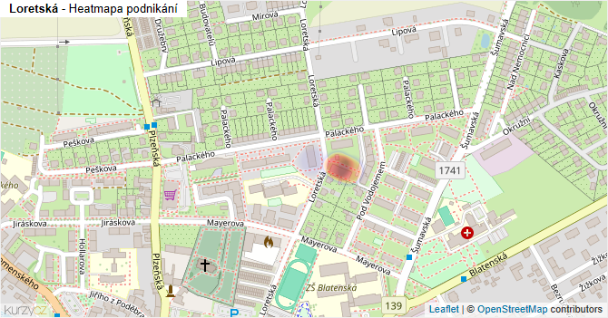 Loretská - mapa podnikání