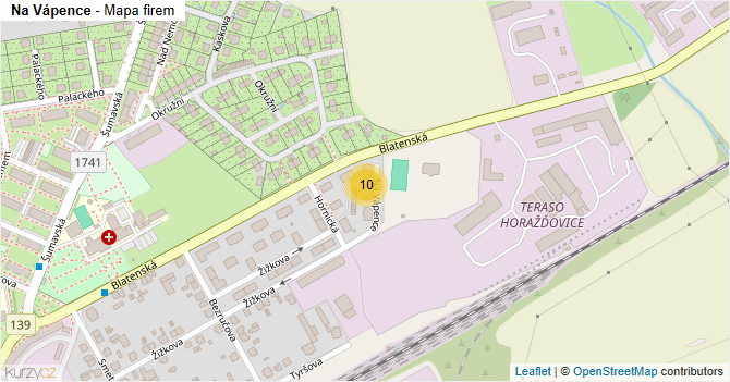 Na Vápence - mapa firem