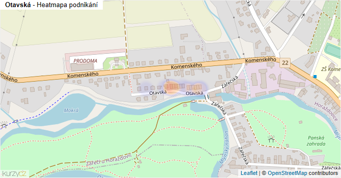 Otavská - mapa podnikání