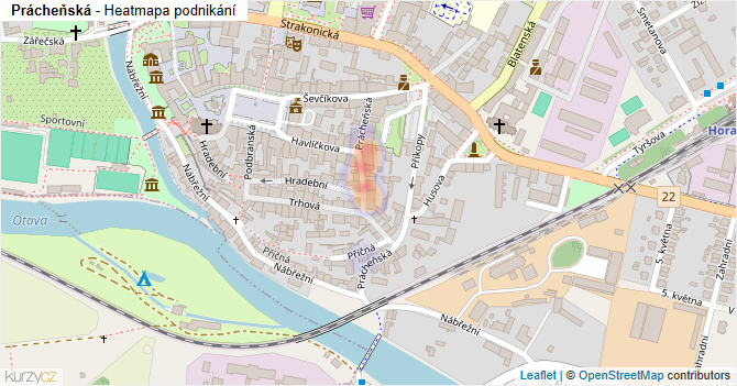 Prácheňská - mapa podnikání